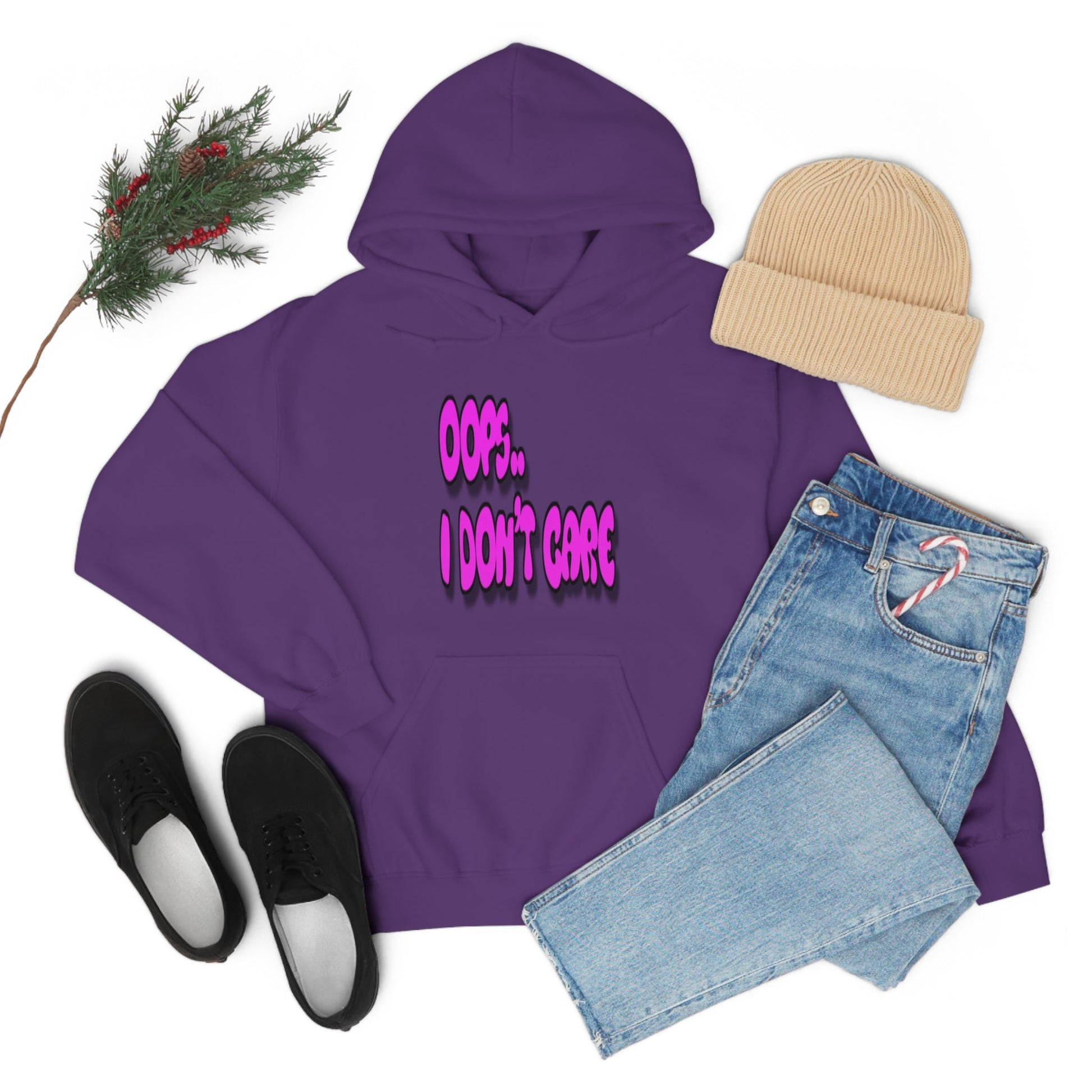 Don't Care | Pink Print | Unisex Hoodie - Totally Bri LLC