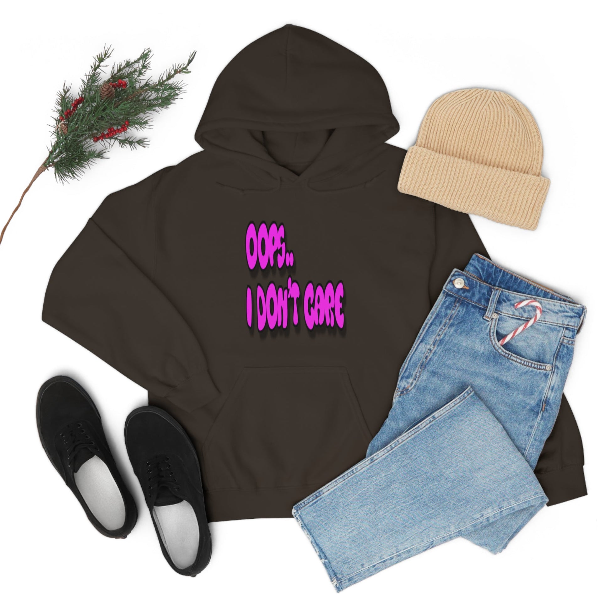 Don't Care | Pink Print | Unisex Hoodie - Totally Bri LLC