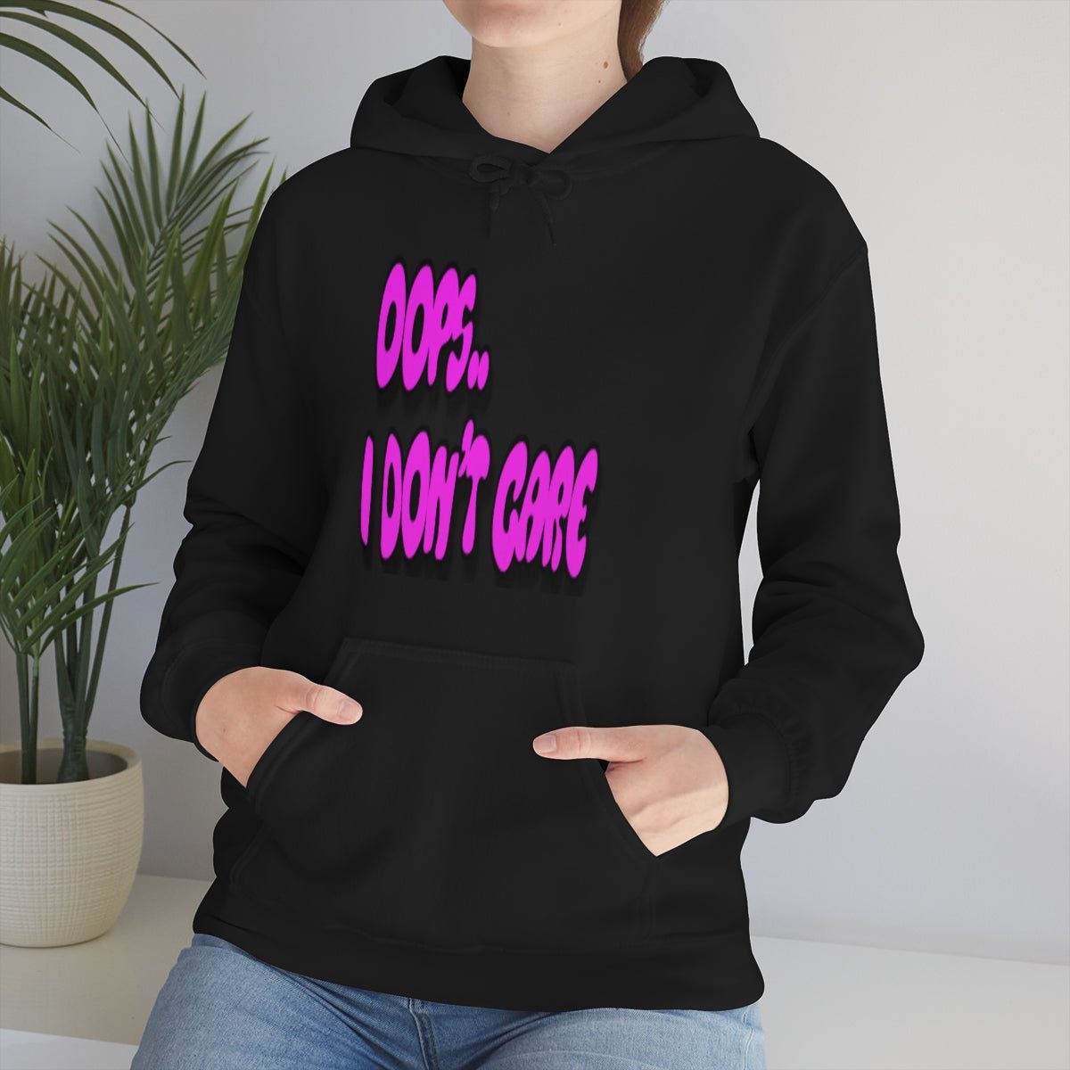 Don't Care | Pink Print | Unisex Hoodie - Totally Bri LLC