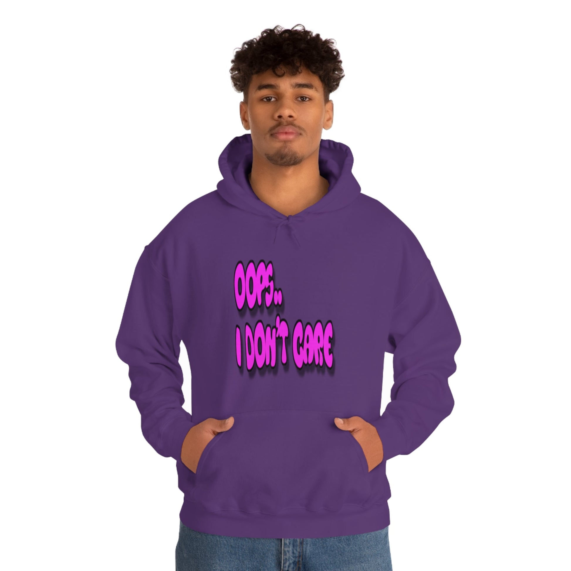 Don't Care | Pink Print | Unisex Hoodie - Totally Bri LLC