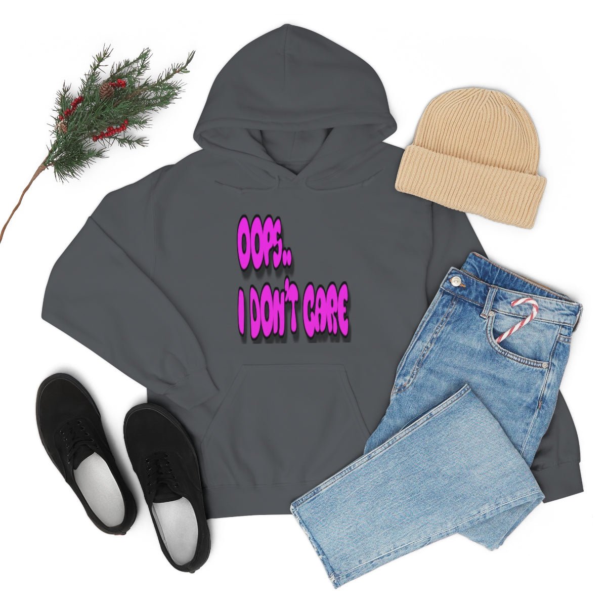 Don't Care | Pink Print | Unisex Hoodie - Totally Bri LLC