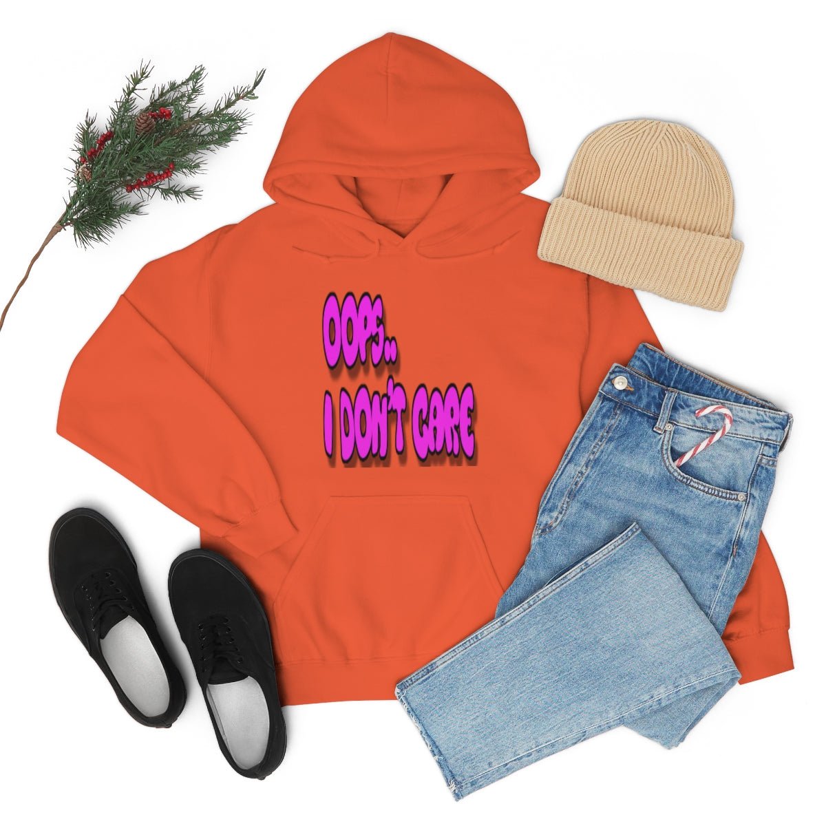 Don't Care | Pink Print | Unisex Hoodie - Totally Bri LLC