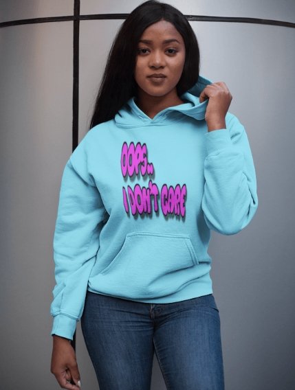 Don't Care | Pink Print | Unisex Hoodie - Totally Bri LLC