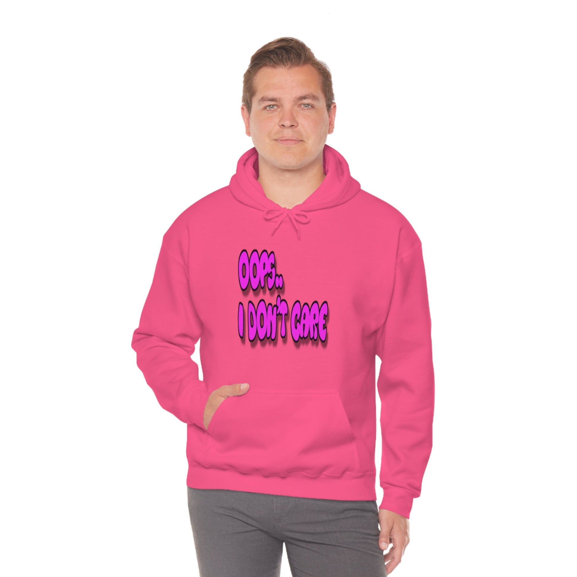 Don't Care | Pink Print | Unisex Hoodie - Totally Bri LLC