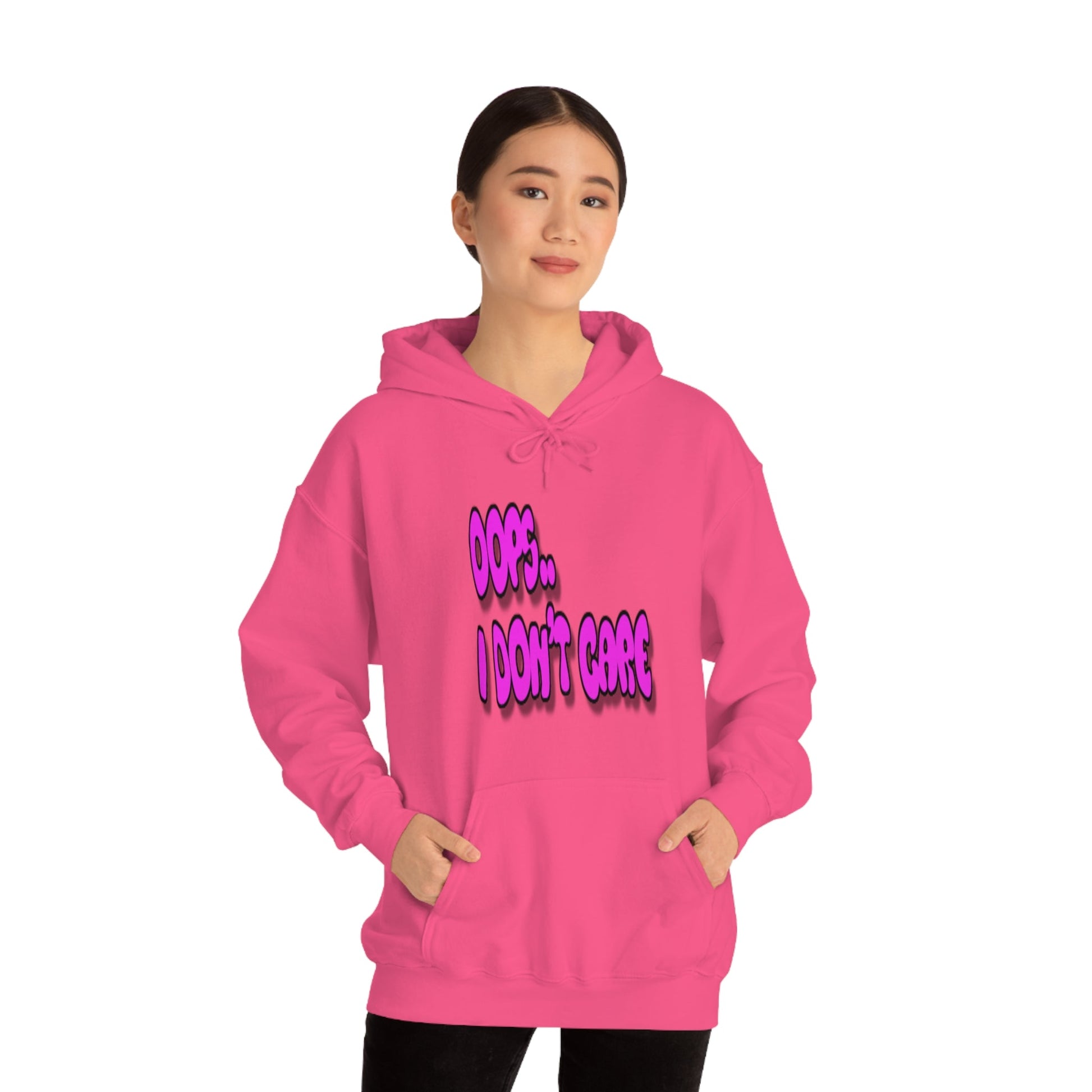 Don't Care | Pink Print | Unisex Hoodie - Totally Bri LLC