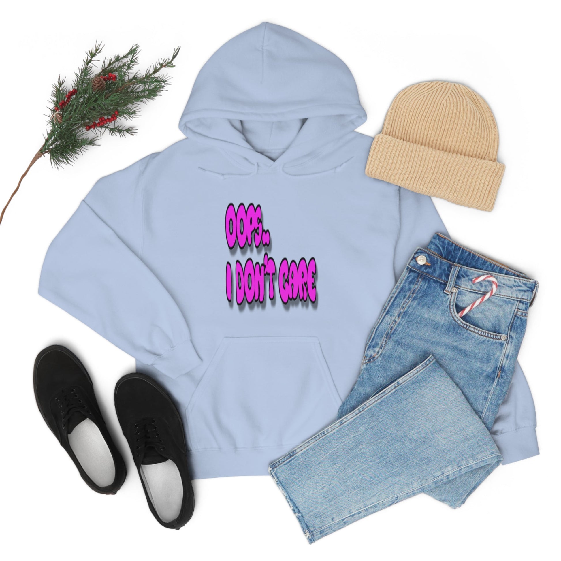 Don't Care | Pink Print | Unisex Hoodie - Totally Bri LLC