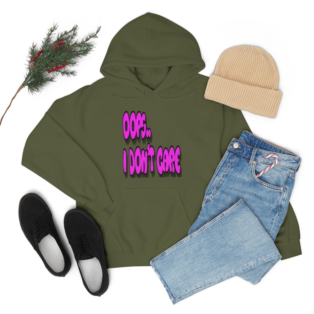 Don't Care | Pink Print | Unisex Hoodie - Totally Bri LLC