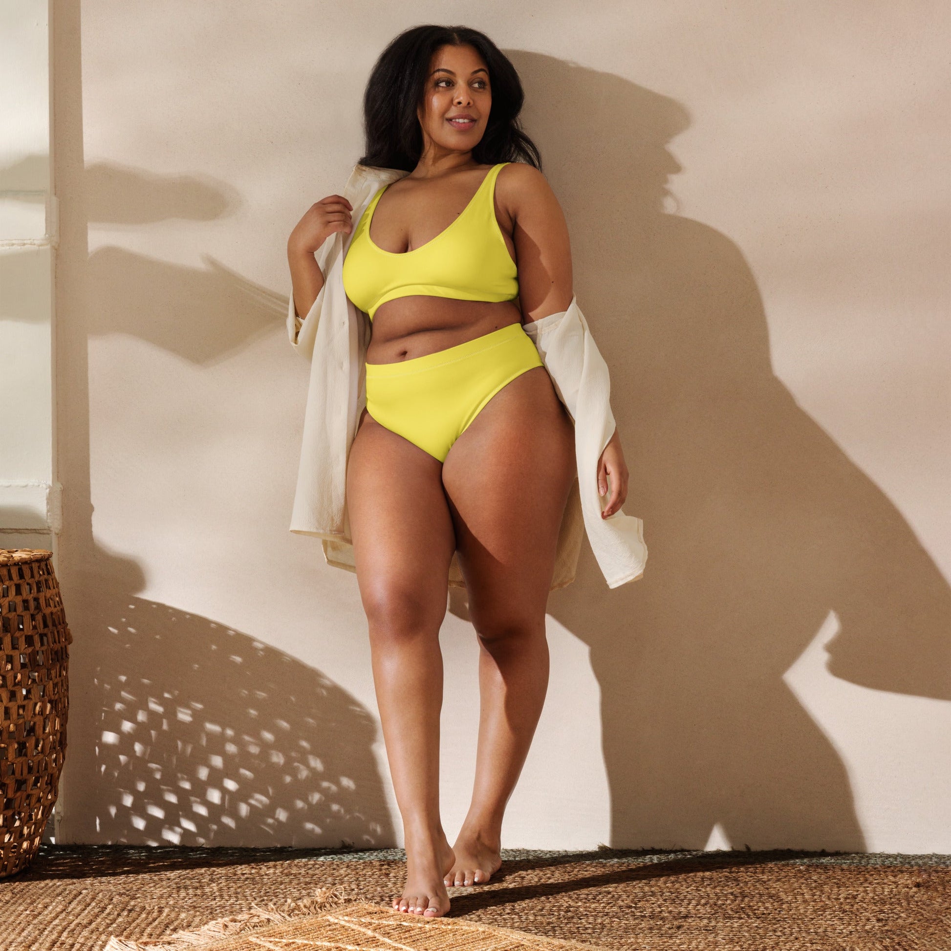 Flashy Yellow High-Waist Bikini - Totally Bri LLC