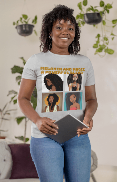 Melanin and Magic | Black Girl Graphic T-Shirt - Totally Bri LLC