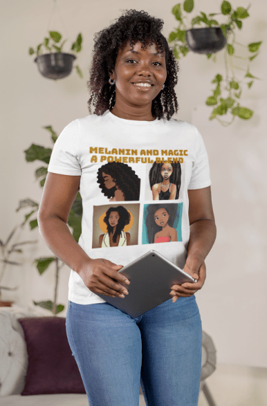 Melanin and Magic | Black Girl Graphic T-Shirt - Totally Bri LLC