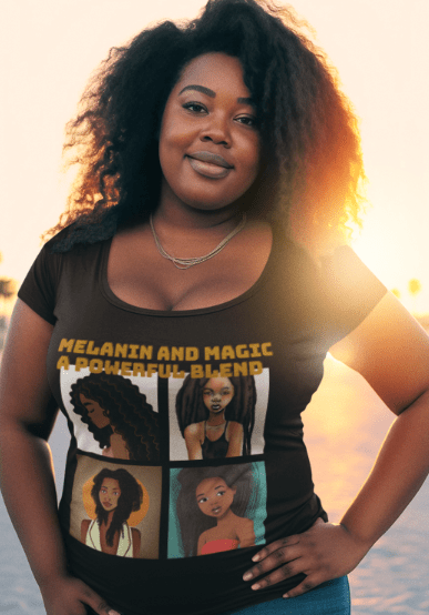 Melanin and Magic | Black Girl Graphic T-Shirt - Totally Bri LLC