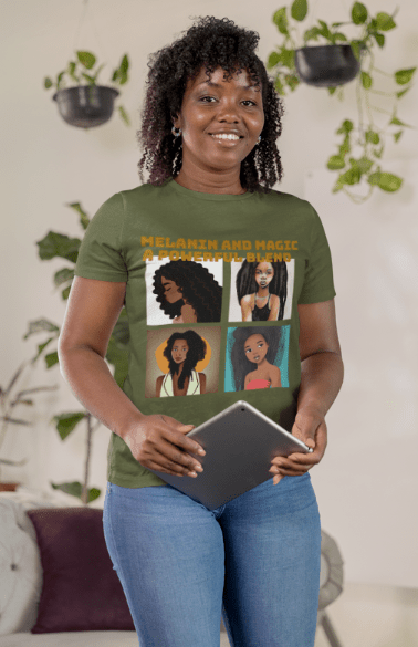 Melanin and Magic | Black Girl Graphic T-Shirt - Totally Bri LLC