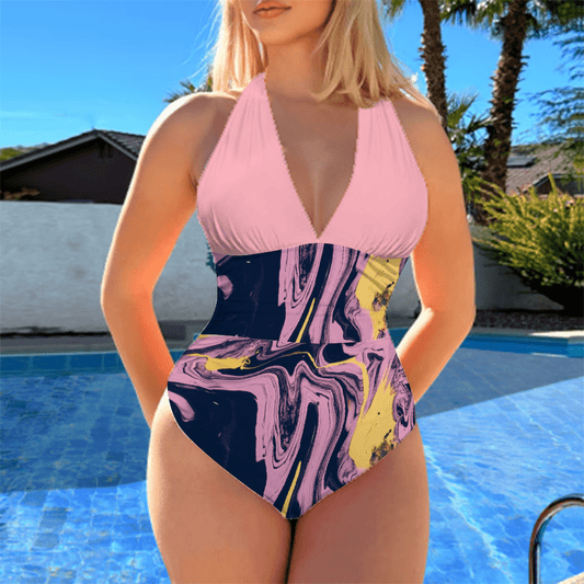 Mysterious Love Women's Tankini Halterneck One-Piece Swimsuit - Totally Bri LLC