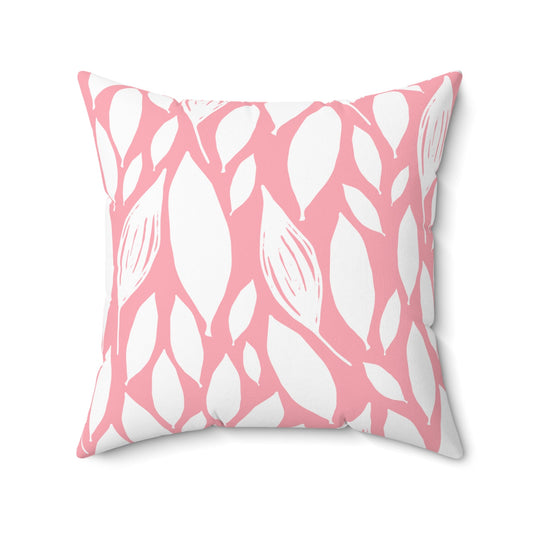 Pink Leaflet | Square Pillow - Totally Bri LLC