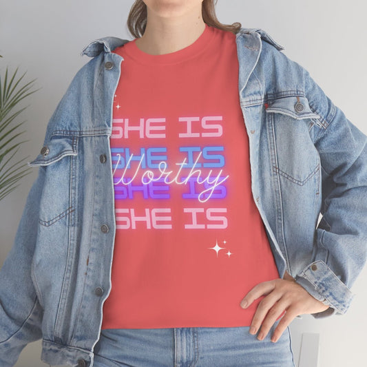 She Is Worthy | T-Shirt - T-Shirt - Totally Bri LLC