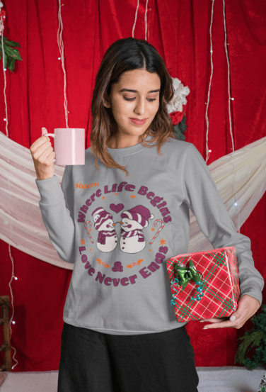 Sisters: Where Life Begins Love Never Ends | Crewneck Sweatshirt - Totally Bri LLC