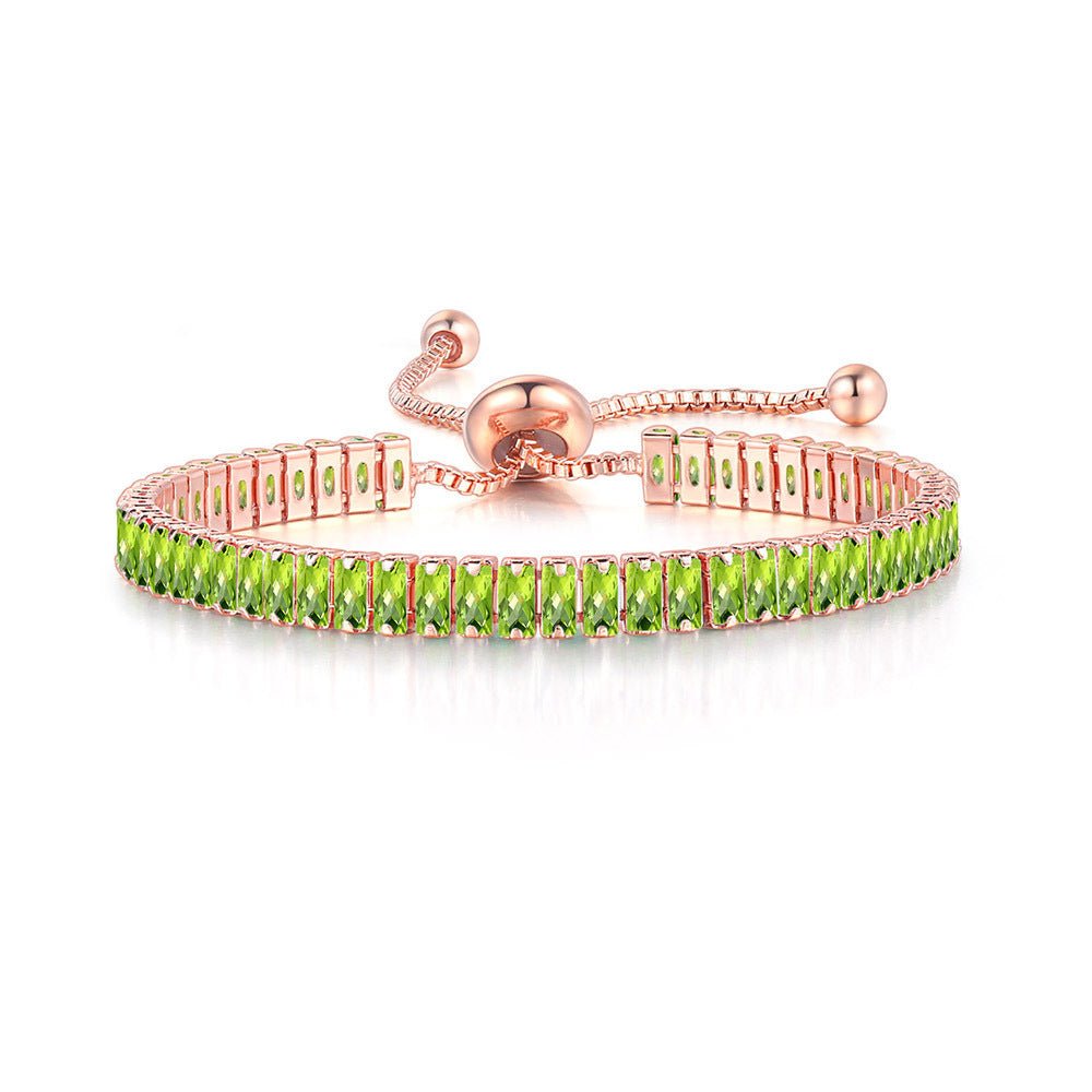 Women's Rose Gold Bracelet | Customizable Crystal Birthstone - Totally Bri LLC